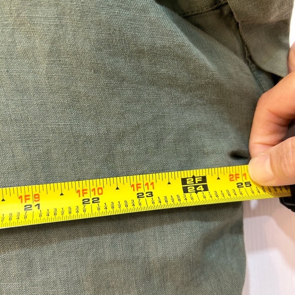 Cynthia Rowley 100% Linen Button Up Sz M Short Sleeve Boxy Bohemian Beach Nature - Picture 5 of 7